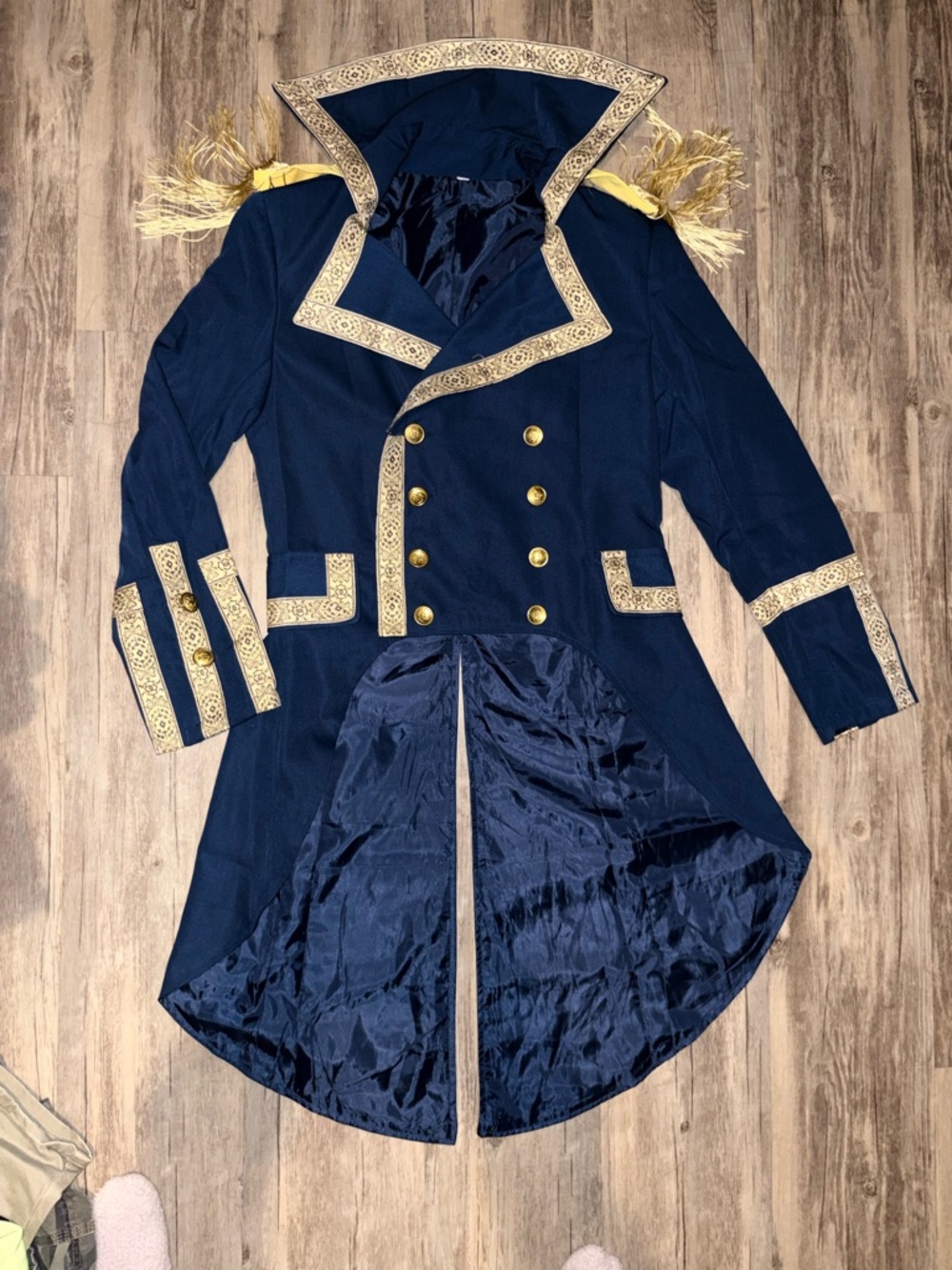 Navy Blue Military Style Tailcoat with Gold Trim